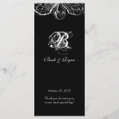 の結婚メニューカーエレガントドMonogram白黒 メニュー (裏面)