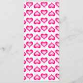 の結婚メニューカードかわいいハートピンク メニュー (裏面)