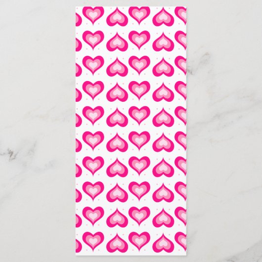 の結婚メニューカードかわいいハートピンク メニュー (裏面)