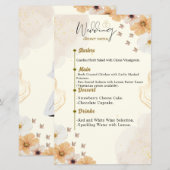 の結婚メニューカードとクリームフローラデザイン (正面/裏面)