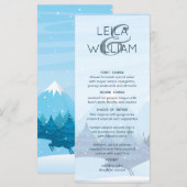 の結婚メニューカード冬の魔法の青 メニュー (正面/裏面)