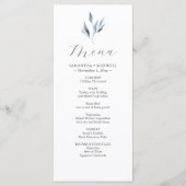 の結婚メニューカード水彩植物学葉品 メニュー (正面)