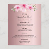 の結婚メニューピンクの花ほこりっぽいバラ (正面)