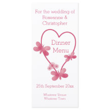 の結婚メニューピンクハートと蝶
