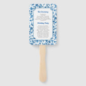 の結婚メニュープログラムチンツブルー&ホワイトフローラ ハンドファン (裏面)