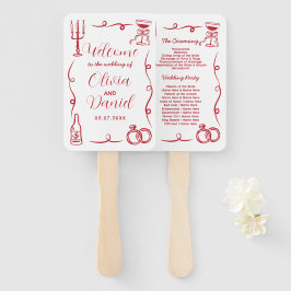 の結婚メニュープログラム手書きお洒落 ハンドファン