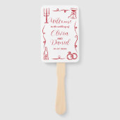 の結婚メニュープログラム手書きお洒落 ハンドファン (正面)