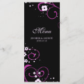 の結婚メニュー黒とピンクのフローラ メニュー (裏面)