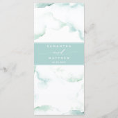 の結婚メニュー(ゲスト名、ターコイズ水色) メニュー (裏面)