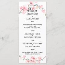 の結婚メニュー。メニュー