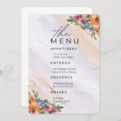 の結婚メニュー(青とオレンジのフローラ) 招待状 (正面/裏面)