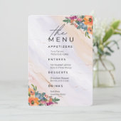 の結婚メニュー(青とオレンジのフローラ) 招待状 (スタンド正面)