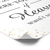 の結婚メモリアル標識赤面フローラ金ゴールドグリッター ポスター (角)