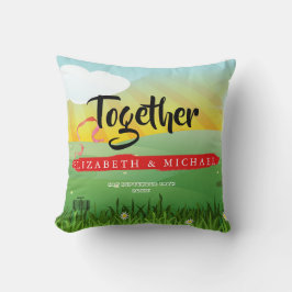 の結婚メモリ新結婚素朴モダンフェスティバル クッション