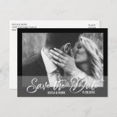 の結婚モダン婚約は日付を保存 |写真 ポストカード (正面/裏面)