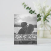 の結婚モダン婚約は日付を保存 |写真 ポストカード (スタンド正面)