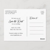 の結婚モダン婚約は日付を保存 |写真 ポストカード (裏面)