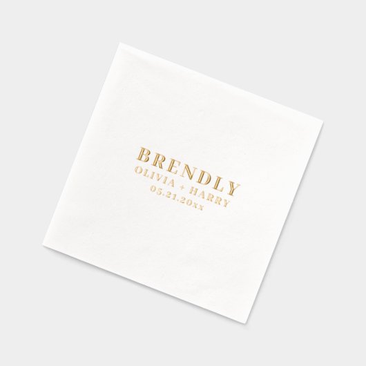 の結婚モノグラエレガントム名ゴールドフォイルナプキン 箔ナプキン (左)