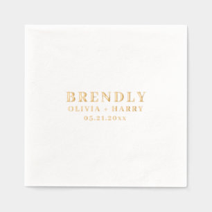 の結婚モノグラエレガントム名ゴールドフォイルナプキン 箔ナプキン