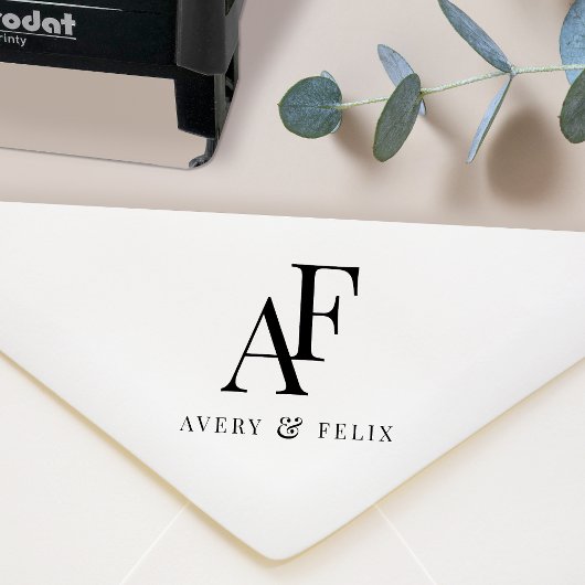 の結婚モノグラムのエレガントな結婚式 セルフインキングスタンプ