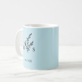 の結婚モノグラムの植樹日 コーヒーマグカップ (正面左)