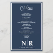 の結婚モノグラムカスタマイズリハーサルディナーメニュー (正面)
