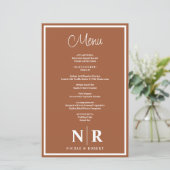 の結婚モノグラムカスタマイズリハーサルディナーメニュー (スタンド正面)