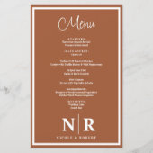 の結婚モノグラムカスタマイズリハーサルディナーメニュー (正面)
