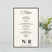 の結婚モノグラムカスタマイズリハーサルディナーメニュー (スタンド正面)