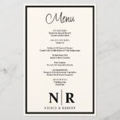 の結婚モノグラムカスタマイズリハーサルディナーメニュー (正面)