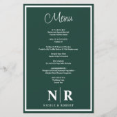 の結婚モノグラムカスタマイズリハーサルディナーメニュー (正面)