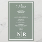 の結婚モノグラムカスタマイズリハーサルディナーメニュー (正面)