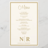 の結婚モノグラムカスタマイズリハーサルディナーメニュー (正面)