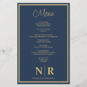 の結婚モノグラムカスタマイズリハーサルディナーメニュー (正面)