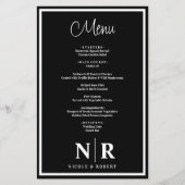 の結婚モノグラムカスタマイズリハーサルディナーメニュー (正面)