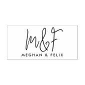 の結婚モノグラムモダンスクリプト名 セルフインキングスタンプ (デザイン)