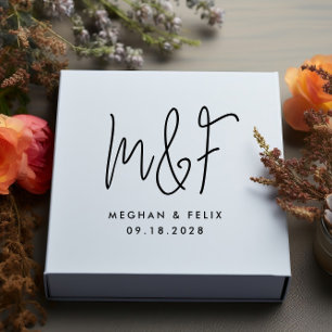 の結婚モノグラムモダンスクリプト名 ラバースタンプ