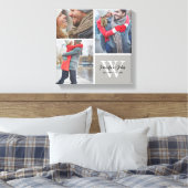 の結婚モノグラム名と日付3 Photo Collage キャンバスプリント (インサイチュ (寝室))
