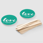 の結婚モノグラム愛の手書きモダン入力 ハンドファン (組立なし)