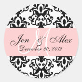 の結婚モノグラム救データマスク印 ラウンドシール (正面)