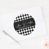 の結婚モノグラム新郎新婦の日付シール ラウンドシール (封筒)