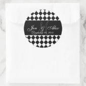 の結婚モノグラム新郎新婦の日付シール ラウンドシール (バッグ)