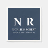 の結婚モノグラム新郎新婦イニシャルエレガント スタンダードカクテルナプキン (正面)