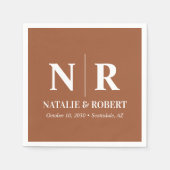 の結婚モノグラム新郎新婦イニシャルエレガント スタンダードカクテルナプキン (正面)