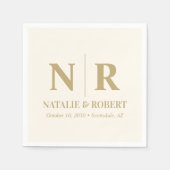 の結婚モノグラム新郎新婦イニシャルエレガント スタンダードカクテルナプキン (正面)