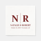 の結婚モノグラム新郎新婦イニシャルエレガント スタンダードカクテルナプキン (正面)