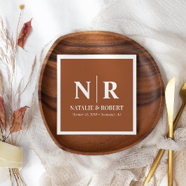 の結婚モノグラム新郎新婦イニシャルエレガント スタンダードカクテルナプキン