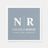 の結婚モノグラム新郎新婦イニシャルエレガント スタンダードカクテルナプキン (正面)