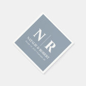 の結婚モノグラム新郎新婦イニシャルエレガント スタンダードカクテルナプキン (角)