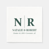 の結婚モノグラム新郎新婦イニシャルエレガント スタンダードカクテルナプキン (正面)